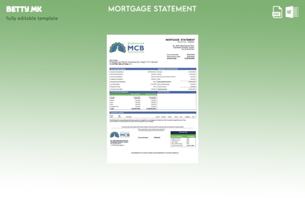 модерен стил Извештај за хипотека на Мјанмарска Граѓанска банка Шаблон за Word и